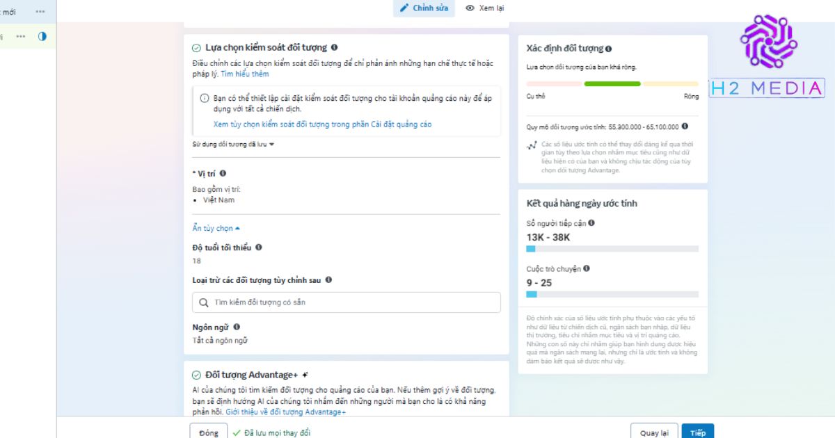 Chọn khách hàng mục tiêu khi chạy quảng cáo trên Facebook Ads